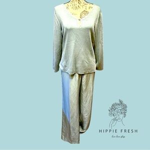 Sigrid Olsen Sea Foam Silk/Linen Blend Trousers S12 W Matching Sweater L